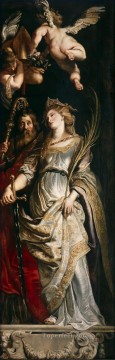 聖エリギウスとカタリナ・バロックの十字架の掲揚 ピーター・パウル・ルーベンス Oil Paintings